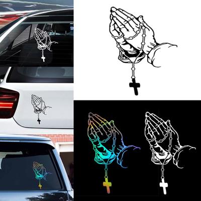 Self Adhesive Prayer Gesture Decoration Stickers Prayer Gesture Rear Windshield Decal  Auto Styling
