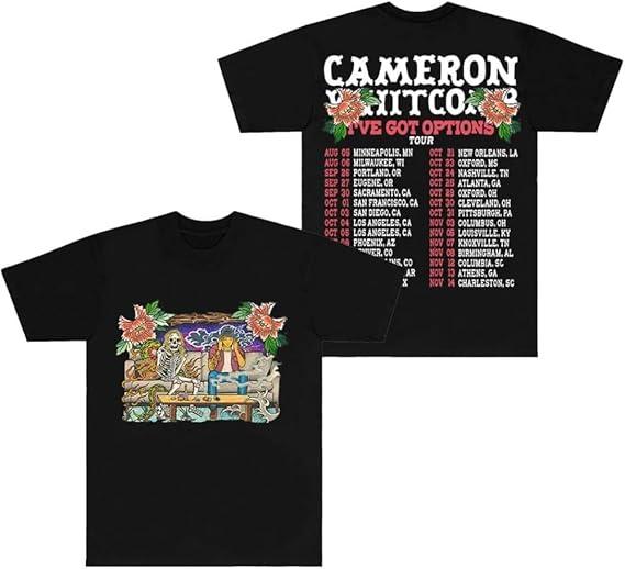 

Cameron Whitcomb Ive Got Options Tour 2025 TShirt Unisex Streetwear Crewneck Short Sleeve Tee for Unisex and Women L