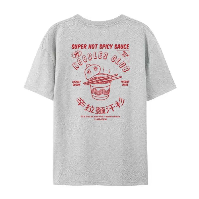 Women Funny Anime Noodle T Shirt Oversized Japanese Harajuku Streetwear Graphic Tees Vintage RaUnisex Foodie Shirt Unisex Clothes