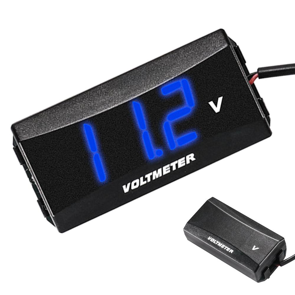 Automatic Volt Meter Multipurpose LED Display Voltmeter 12V Battery Meter Weather-Resistant Digital Voltmeter Gauge Voltage
