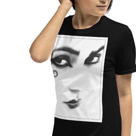 

Goth Girl Face Death Horror Halloween Unisex T-Shirt 4XL