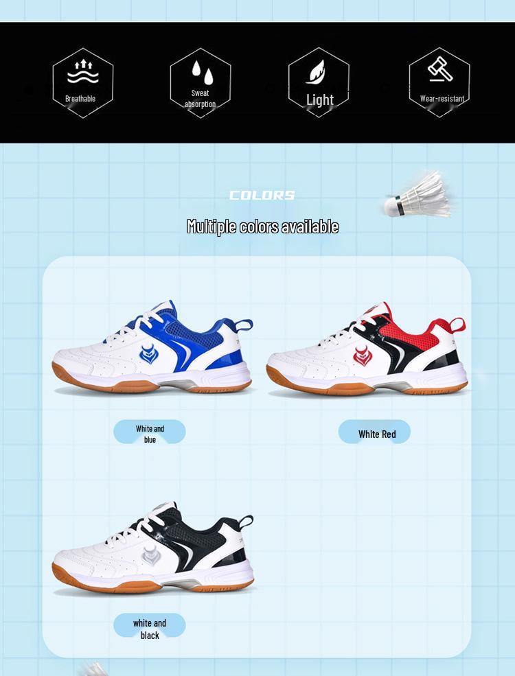 Men's Professional Lightweight Breathable Badminton Shoes - Non-Slip, Shock-Absorbing Sports Footwear