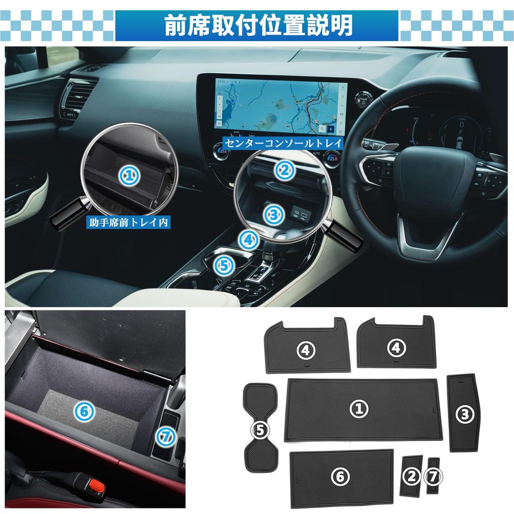 SXCY New Lexus NX 20 Series Dedicated Rubber Mat Door Pocket Mat Lexus NX Mat Lexus NX20 Series Car Accessory Interior Mat Noise Reduction Stain