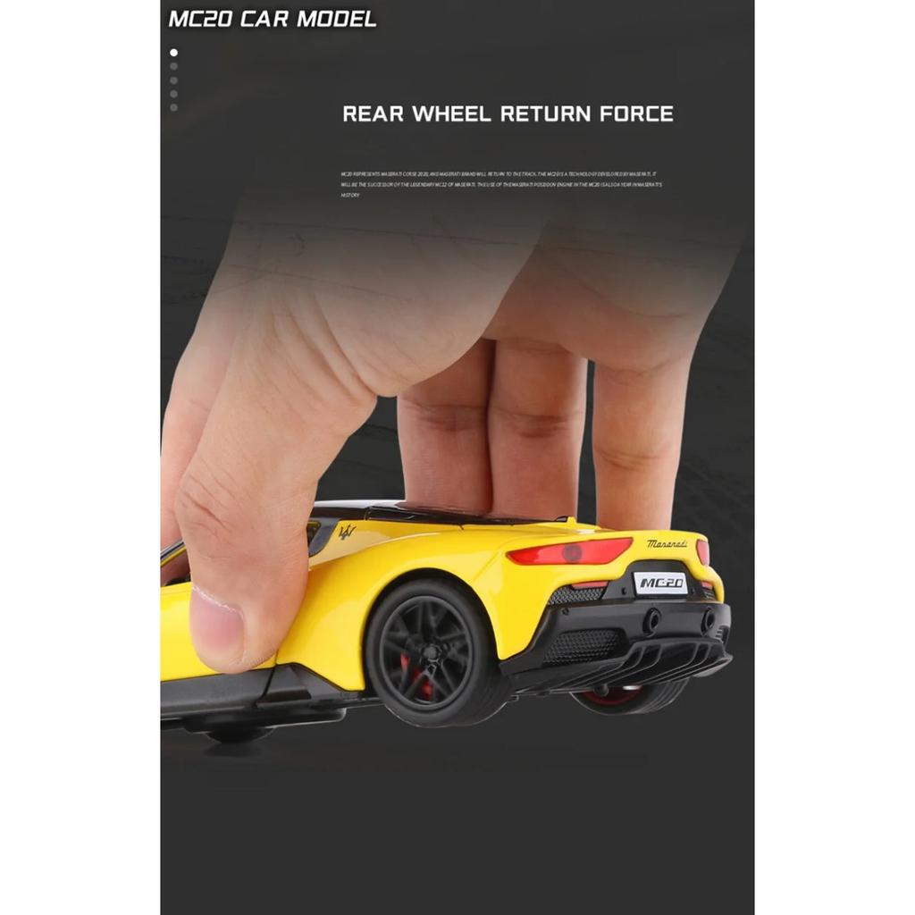 1/32 Maserati MC20 Cabrio Alloy Sports Car Model Diecasts Metal Toy Vehicles Car Model Sound and Light Simulation Kids Toys Gift