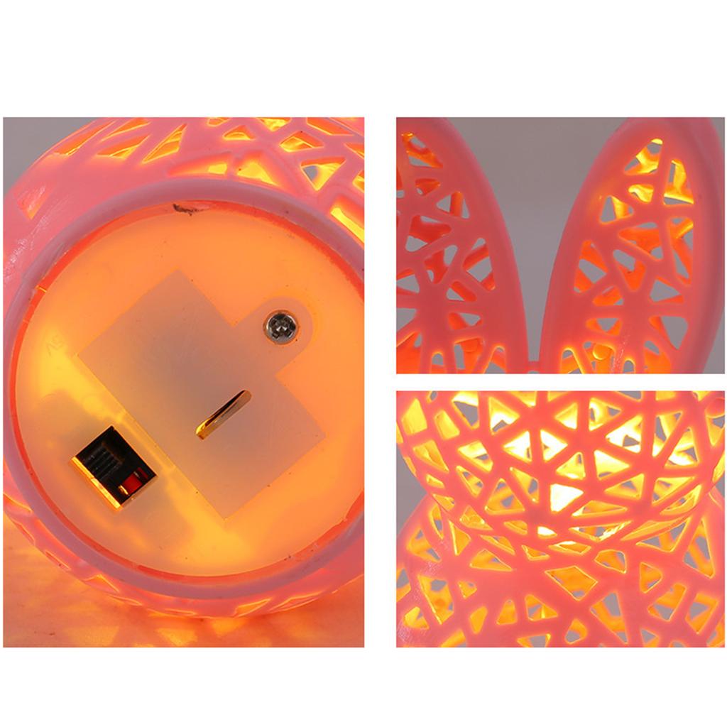 3D Printed Lighted Hollow Out Bunny Figurine Easter Portable Animal Nightlight Easter Gifts for Kids Spring Indoor Home Decor