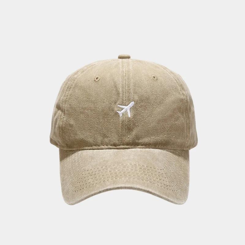 Adjustable Airplane Embroidery Cotton Baseball Caps Unisex Gorras WoUnisex Retro Retro Solid Color Trucker Hats Breathable Sun Hat