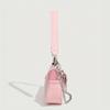Y2K Style Small Shoulder Bag with Magnetic Closure, Polyester Lining, Chain Strap, Punk-Inspired Design, Pastel Pink Color
