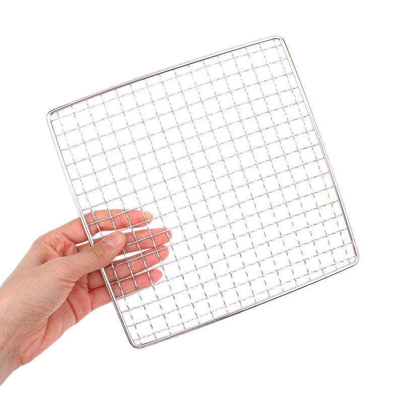 Stainless Steel Camping Grill Rack Grate Mesh Pads Portable Square Grilling Net Fire Cooking Outdoor Traveling Picnic Bbq Pad