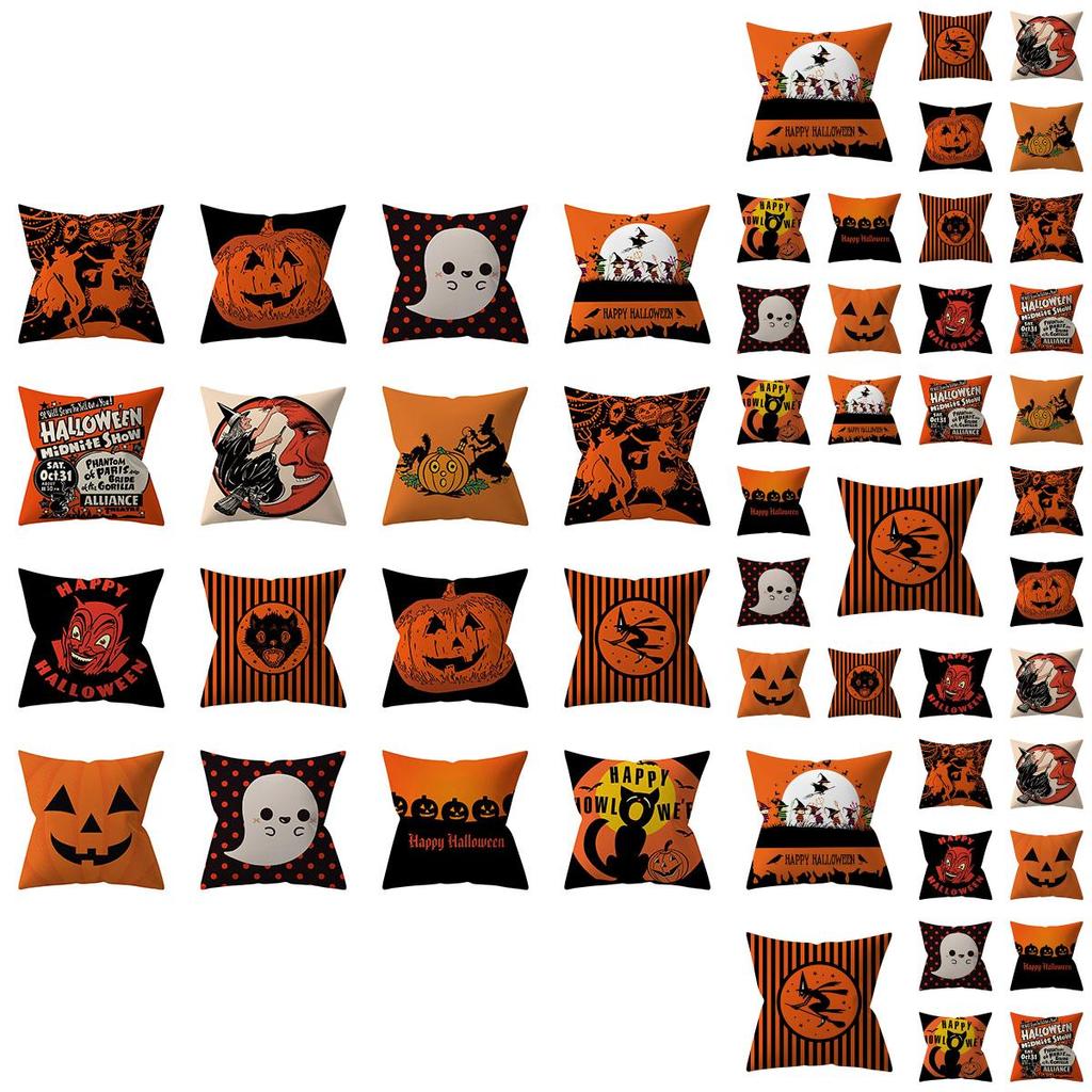 Super Soft Halloween Pumpkin Throw Pillow Case For Cozy Sofa And Festive Home Decor