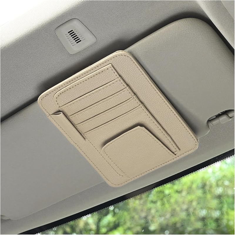 Augeny Car Sun Visor Organizer, Small Auto Visor Organizer And Storage, Registration And Document Holder, Vehicle Accessories For Sunglasses,