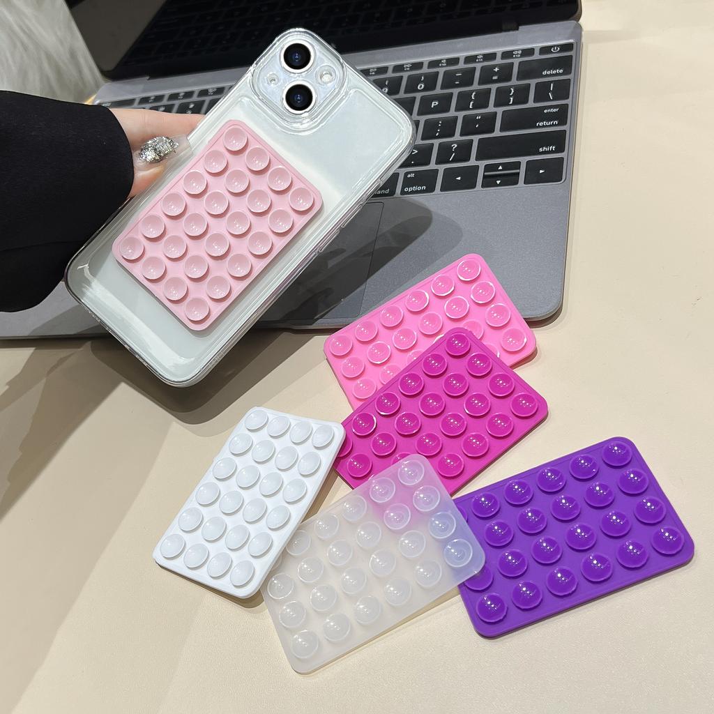 Candy Color Suction Cup Silicone Phone Backed Sticker Suction Pad Phone Holder Backed Adhesive Rubber Sucker Pad For Fixed Pad 5