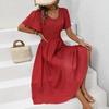 2026 European and American women's clothing spring and summer new express buy hot sale V-neck polka dot pullover casual dress