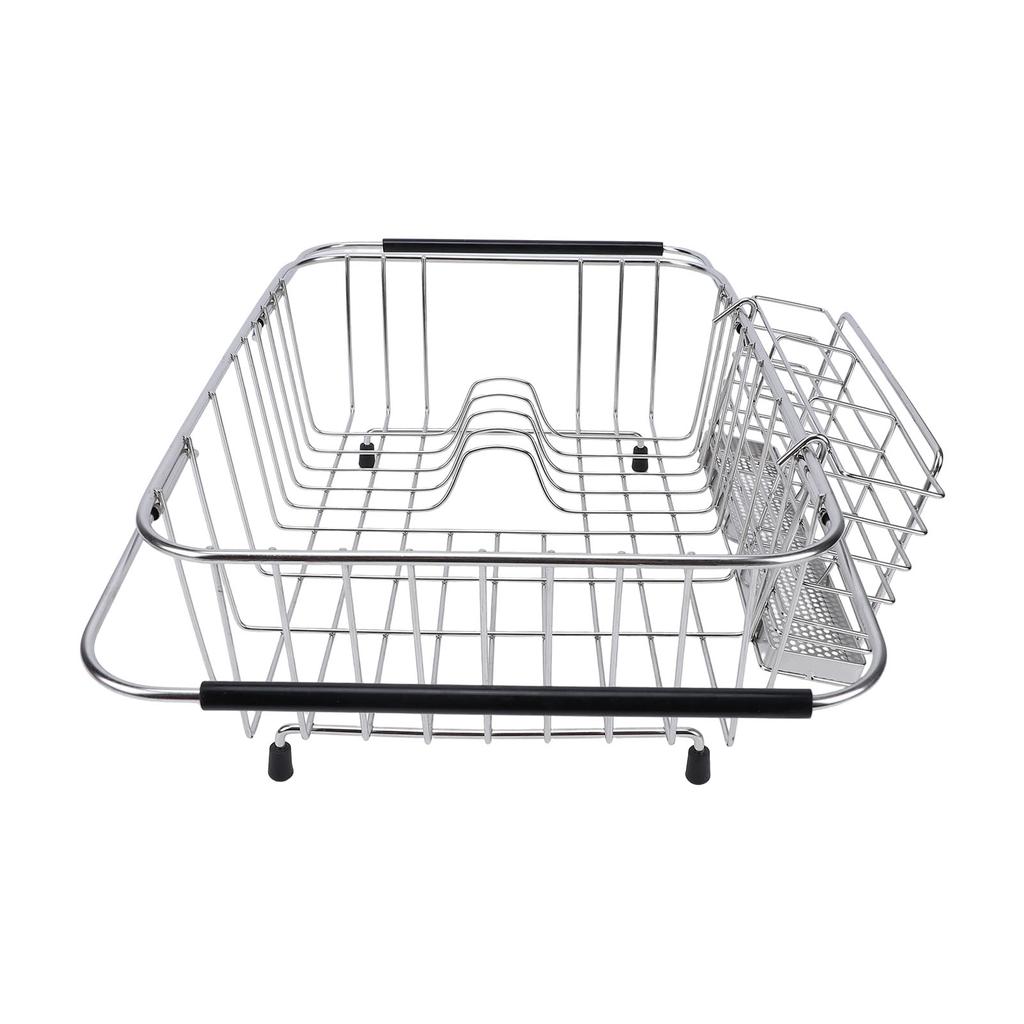  Kitchen Sink Dish Rack with Chopsticks Holder Stainless Steel Expandable Dish Drying Draining Basket 