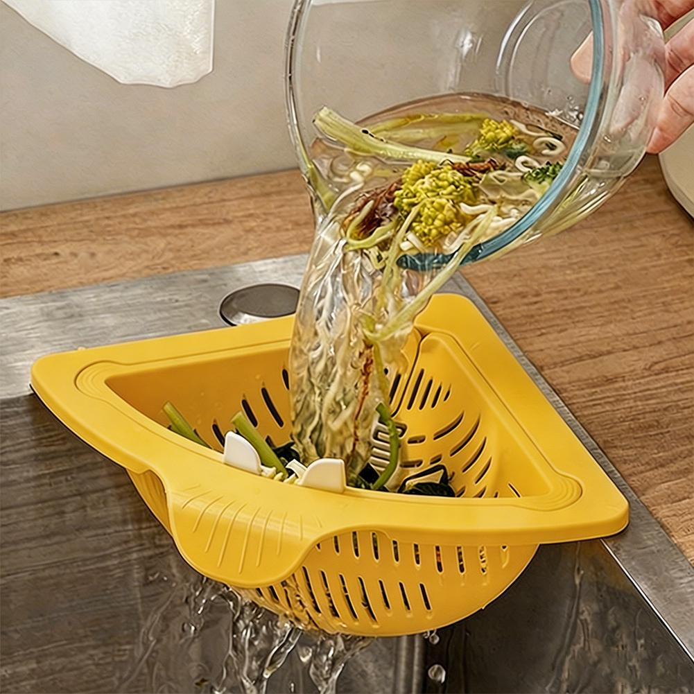 Magnetic Sink Drain Basket Triangle Vegetable and Fruit Drainage Basket Food Waste Filter Collector Kitchen Storage Organizer