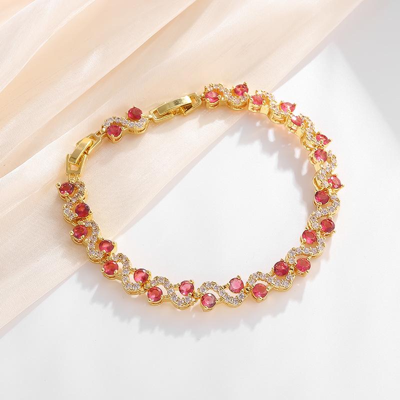 

Экологичный красочный браслет из сплава класса люкс с драгоценным камнем говлитом для женщин