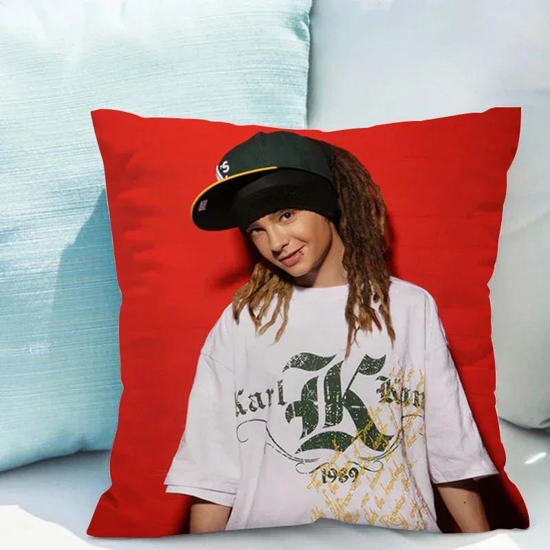 45x45 Poszewki na poduszki Tom Kaulitz Dwustronny nadruk Zestawy sof Pościel w rozmiarze Twin Ozdobne poduszki do salonu Poduszka