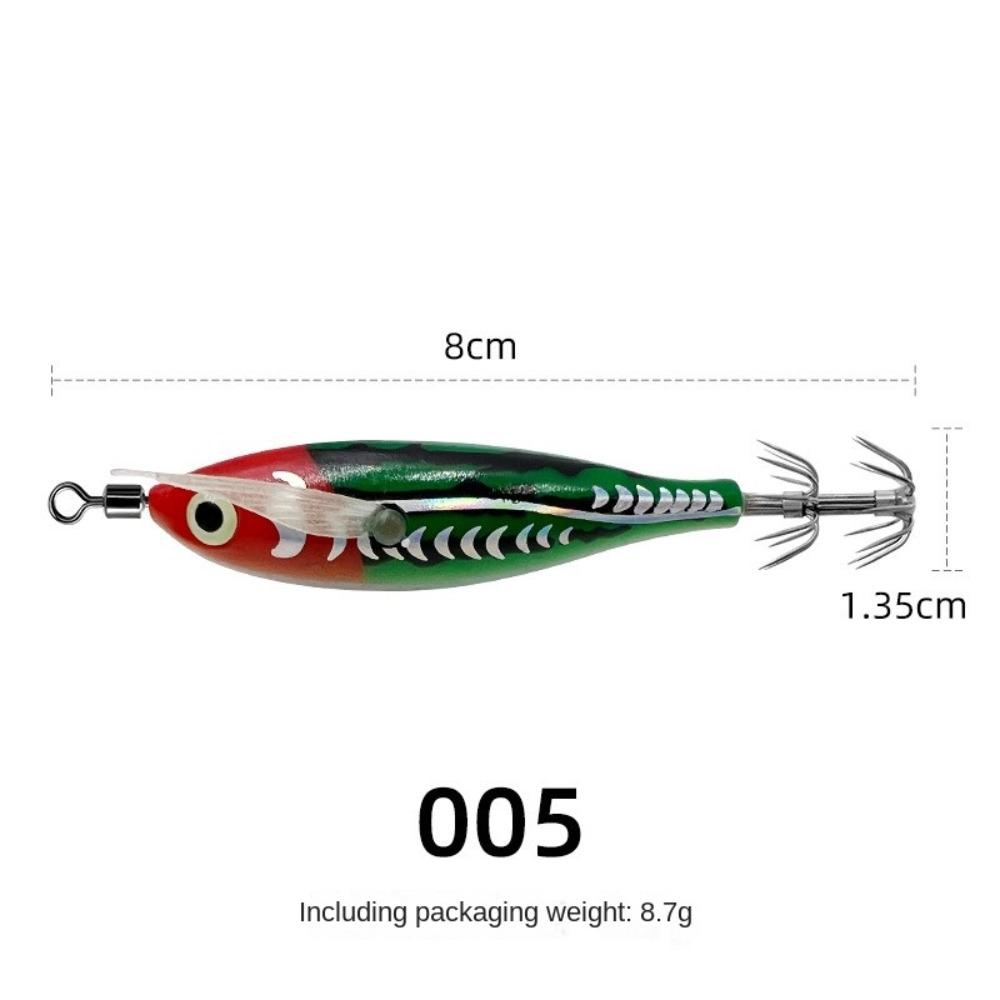 Wood Shrimp Design Mini Fishing Lure 5.3g Weight Noctilucent Squid Jigs  Squid Fishing