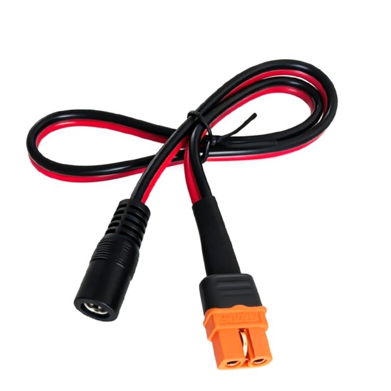 XT60I to DC5521 Converters Cable Power Cable Plastic and Metal Texture Power Cord Perfect for Vehicles and FPV Equipment