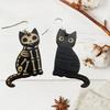 1 Pair Halloween Pendant Earrings Wood Cute Animal Holiday Party Engagement Decor Piercing Ear Drop Jewelry for