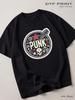 Black T-shirt Punk Rock Skull, Punk Black