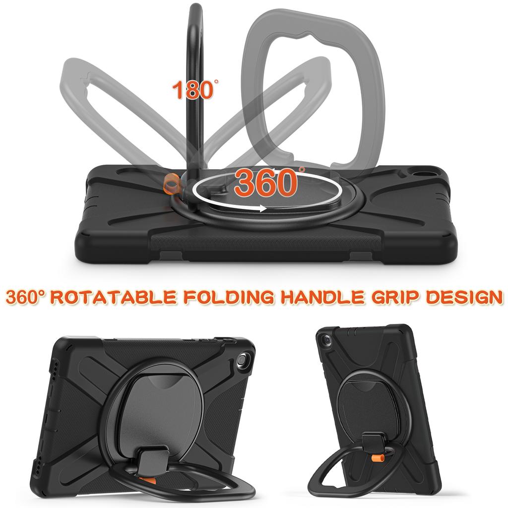 Armor Case For Samsung Galaxy Tab A 10.1 SM-T510 SM-T515 360 Rotatable Stand Hybrid Cover With Hand Strap Shoulder Strap