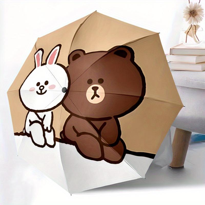 BROWN Bear CONY Automatic Folding Umbrella, Self-Opening/ Closing, Durable Windproof Travel Umbrella for Outdoor Adventures A0826032