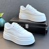 Men's Lightweight Thick Sole Casual Business Shoes, Daily Outdoor Leisure Footwear, PU Material, Color: White. green