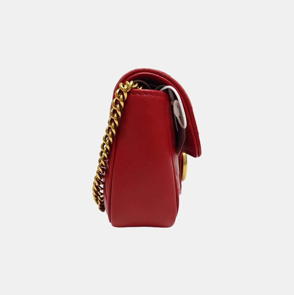 [Pre-Owned] GG Marmont Vintage Metal Logo Quilted Leather Mini Shoulder Bag - Excellent #1REX06V