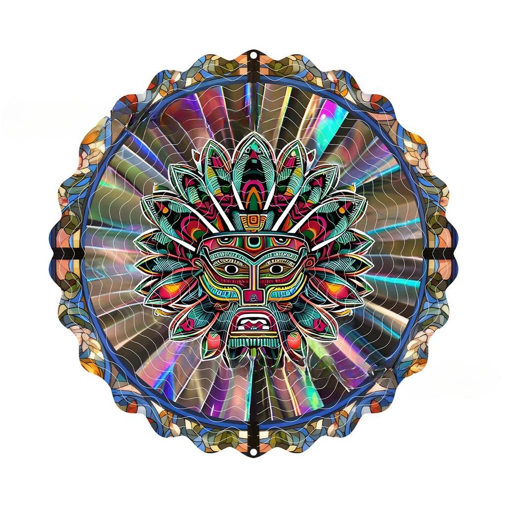 Mandala Wind Spinners for Yard and Garden 3D Steel Hanging Spinner for Outdoor Indoor 360 Degree Swivel Spinner
