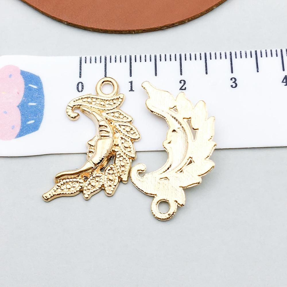 100-Piece Five-Color Alloy Sun, Moon, and Star Pendant Charms for DIY Jewelry