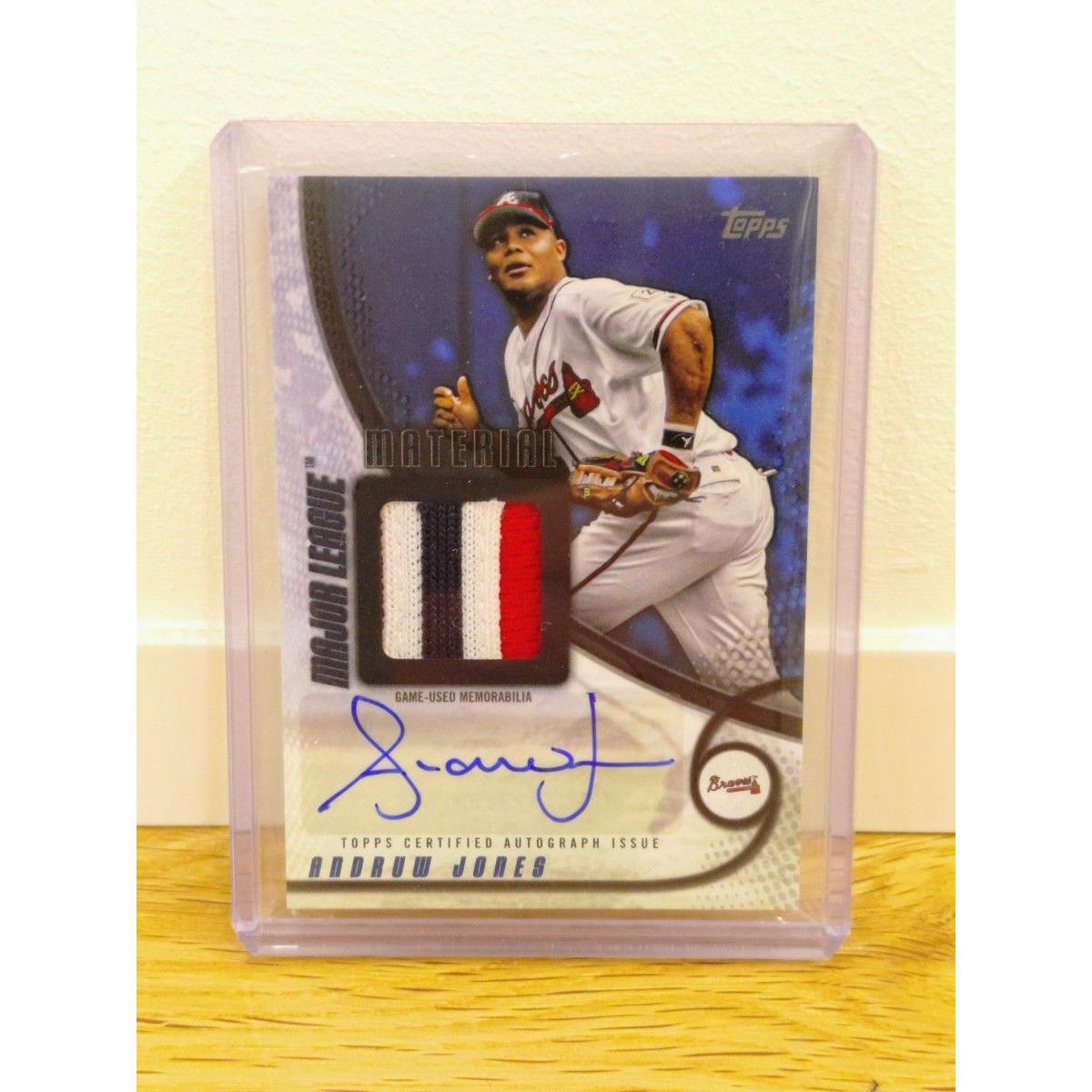 Used Hall of Fame 2025 Topps Update Series Andrew Jones Autographed Jersey Card MLB Limited Edition of 10