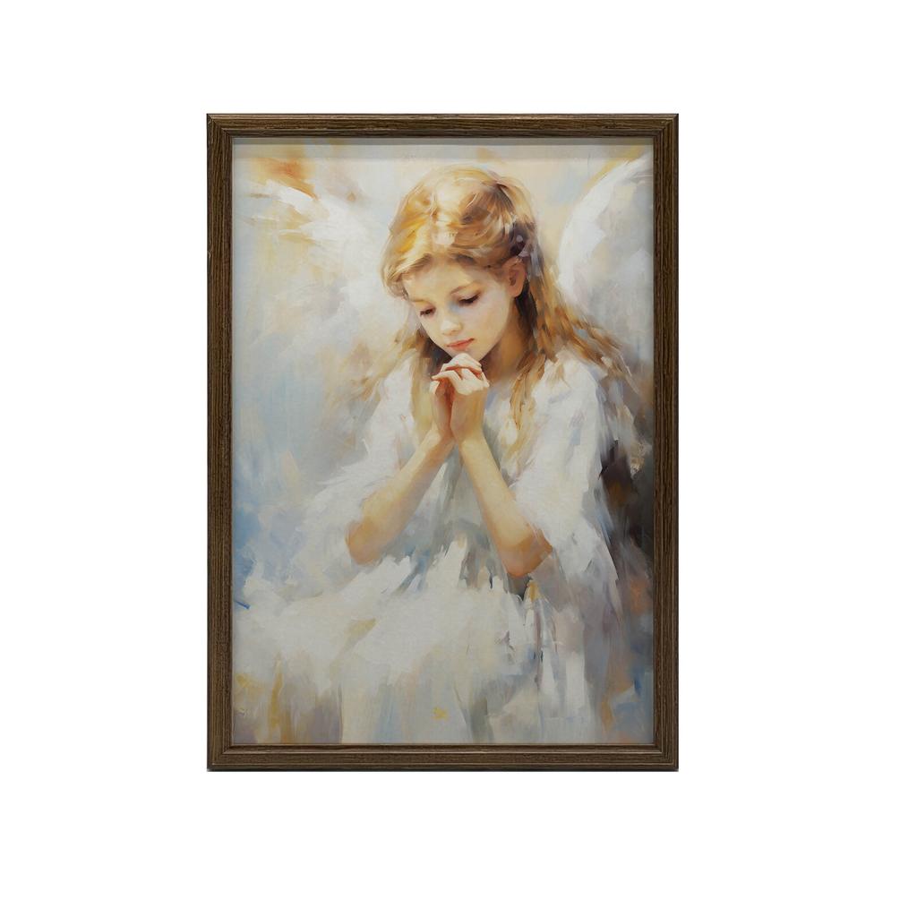 Charming Heavenly Guardian Charming Heavenly Guardian, 30X40 Cm, Light Oak Wooden Frame, 230 Gsm Matte Paper
