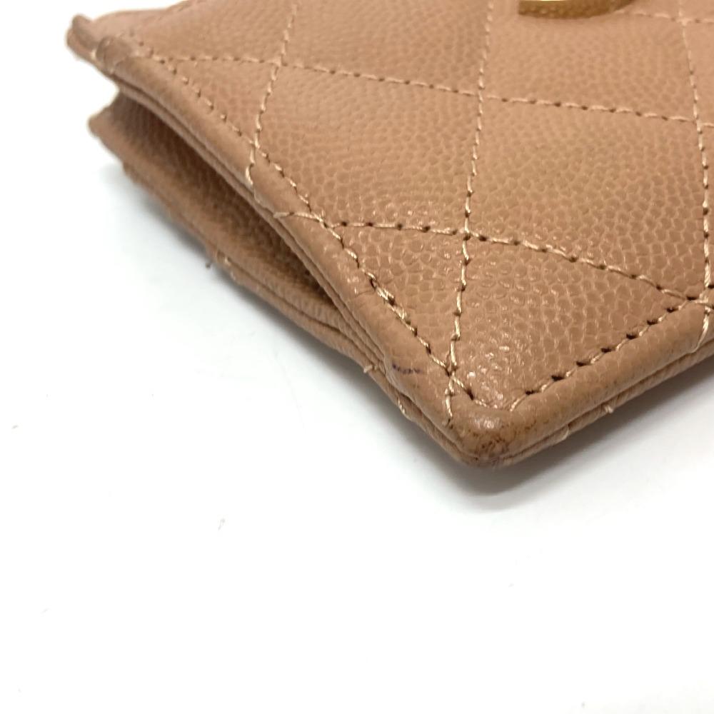 Chanel CC Mark Matelasse Compact Wallet Bi-fold Folded Wallet Caviar Leather