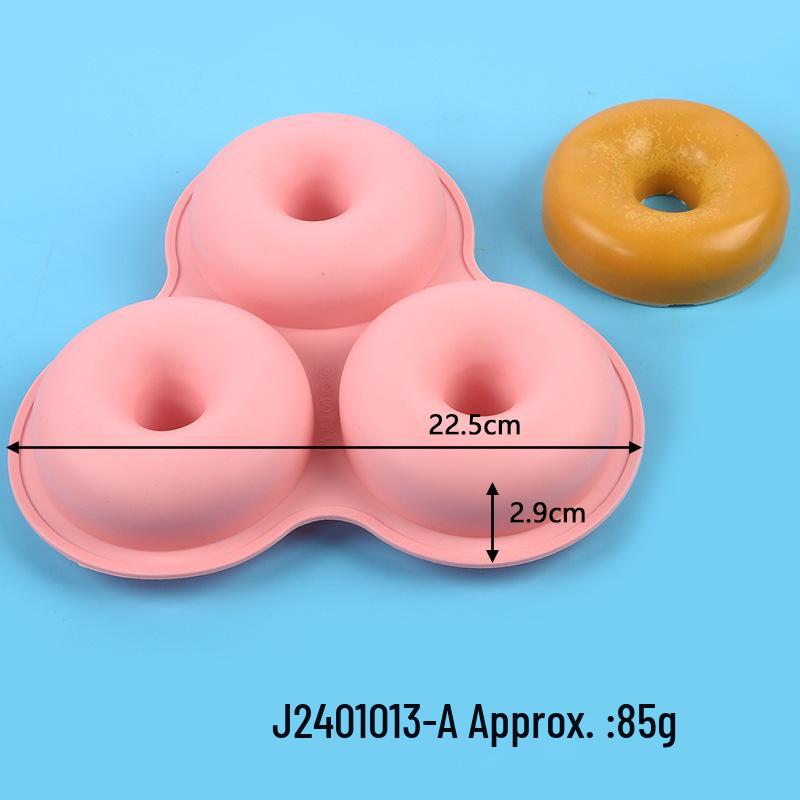 Silicone 3-Hole Round Cake Mold, 4-Inch Multifunctional Baking Pan