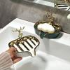 YIXI Green Gold Deer Ceramic Soap Dish