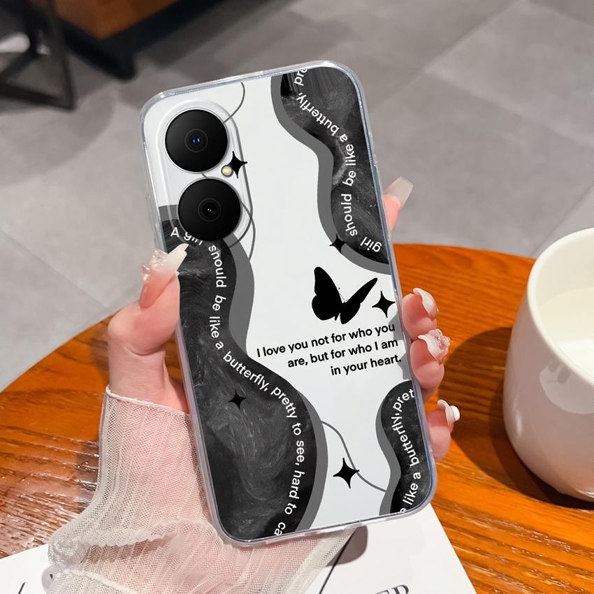 Für Huawei Enjoy 70x 80 Y6 P40 Y5 P50 Y8p Klare Hülle Niedliches Panda-Muster Weich Schlank Silikon Hohe Qualität Anti-Rutsch Langlebige Hülle Für Huawei Rückseitenabdeckungen