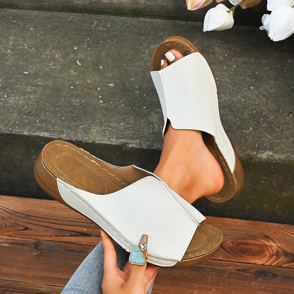 Fashion Women Wedge Slippers Summer Comfortable Buckle Woman Shoes Lightweight Fashion Slippers Open Toe Breathable Sandals Slides Women