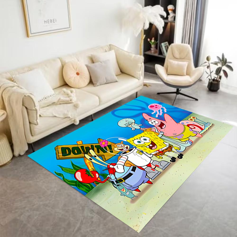 Spongebob Squarepants Adventure Floor Rug Office Rug Suitable for Bedrooms Game Room Entryway Playrooms Antislip Carpet Decorate Offices