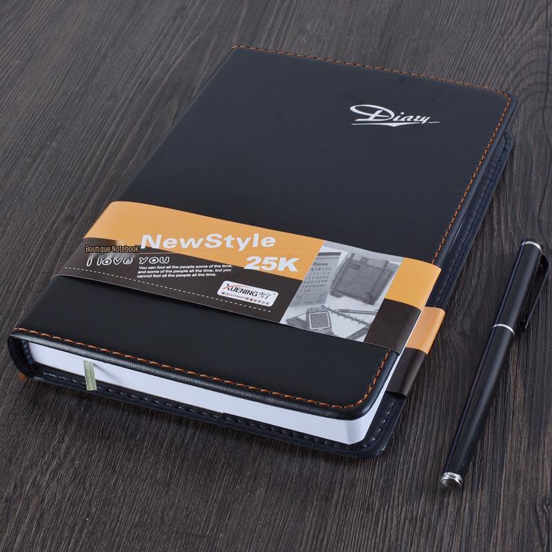 Thick Leather A5 Notebook: Simple Office & Student Diary