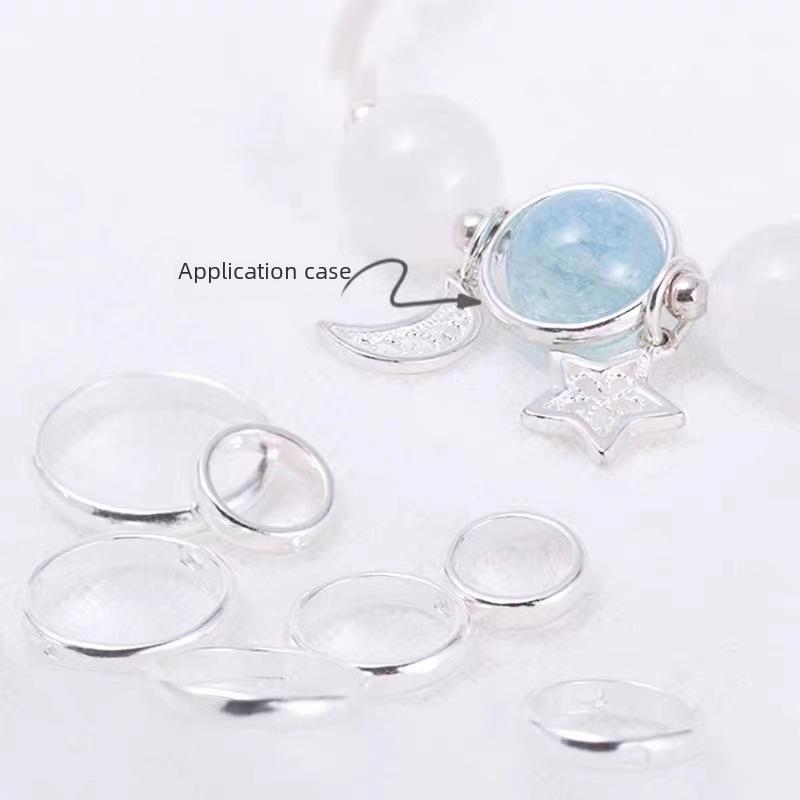 S925 Sterling Silver Hollow Bead Frame for DIY Crystal Bracelets and Beaded Accessories