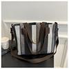 Large Capacity Striped Canvas Tote Bag Autumn Winter 2023 New Street Style Casual Shoulder Crossbody Bag