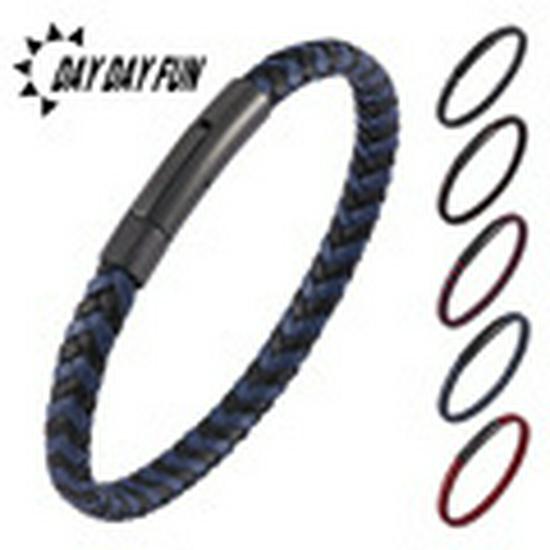 Dual-Strand Black Titanium Steel Clasp Bracelet with Graded Magnetic Buckle - Japanese & Korean Style, Unisex, Laser Engraved.