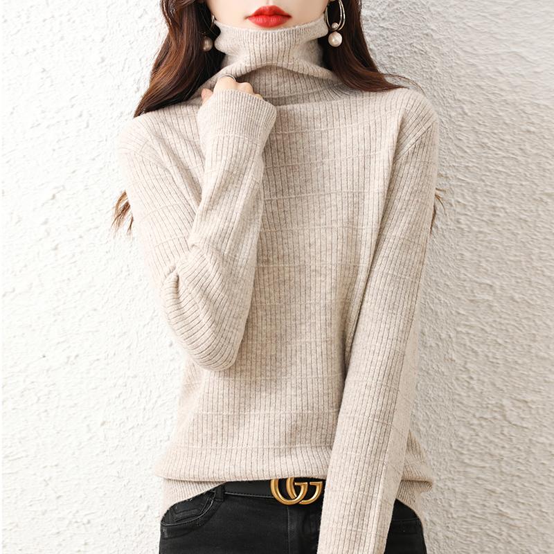 Dame genser Turtleneck MODERN NEW SAGA Vinter Myk Varm Ull Gensere Strikket Genser Høst Dame Genser Strikket Topp