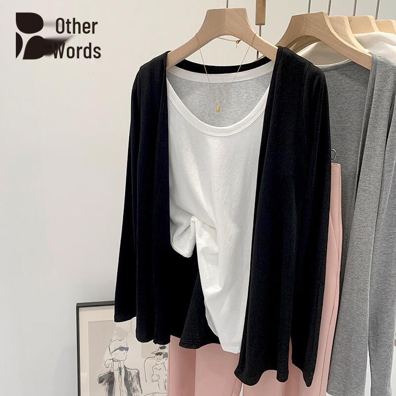 Women s Korean Style Long Sleeve Knit Cardigan M чёрный