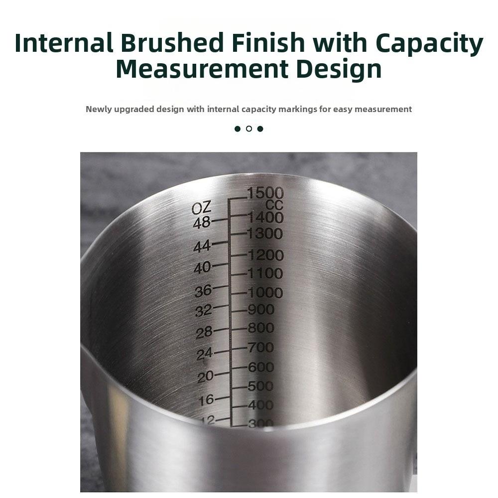 Stainless Steel Graduated Cup 500/1000/1500/2000ML Coffee Latte Cup  Milk Tea Brewing