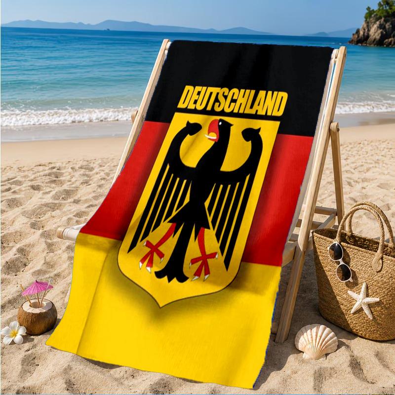 Asciugamano da Spiaggia con Emblema dell'Aquila della Germania, Asciugatura Rapida, Facile da Curare, Adatto Sia per il Fitness che per le Vacanze al Mare, Essenziale per lo Sport
