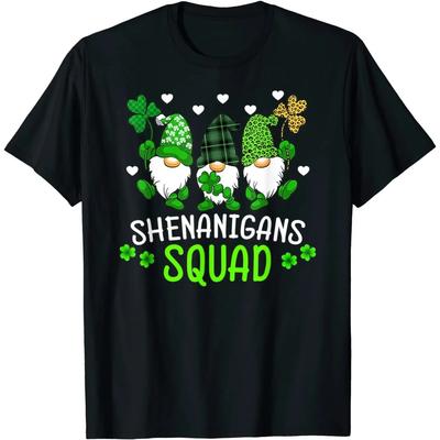 Shenanigans Squad St Patricks Day Gnomes Green Proud Irish T Shirt Kawaii Women Clothes Vintage Ropa Hombre Camisetas Tops Tees