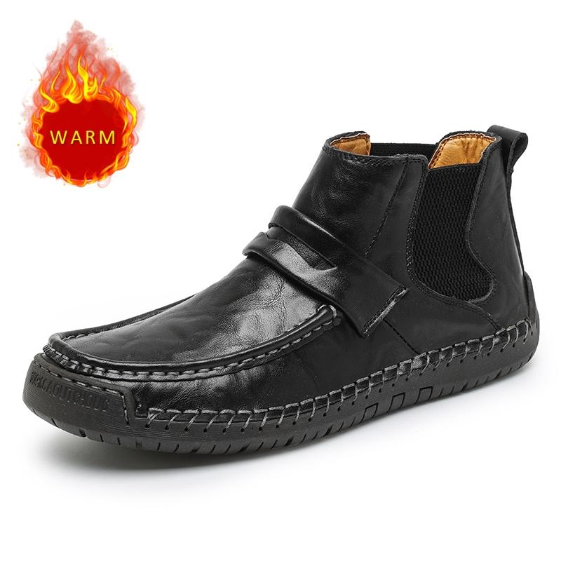 Fashion Hot Selling Outdoor Hiking Shoes Europe America Men's Leather Short Boots Classic Business Boots Handmade Soles High Top Shoes