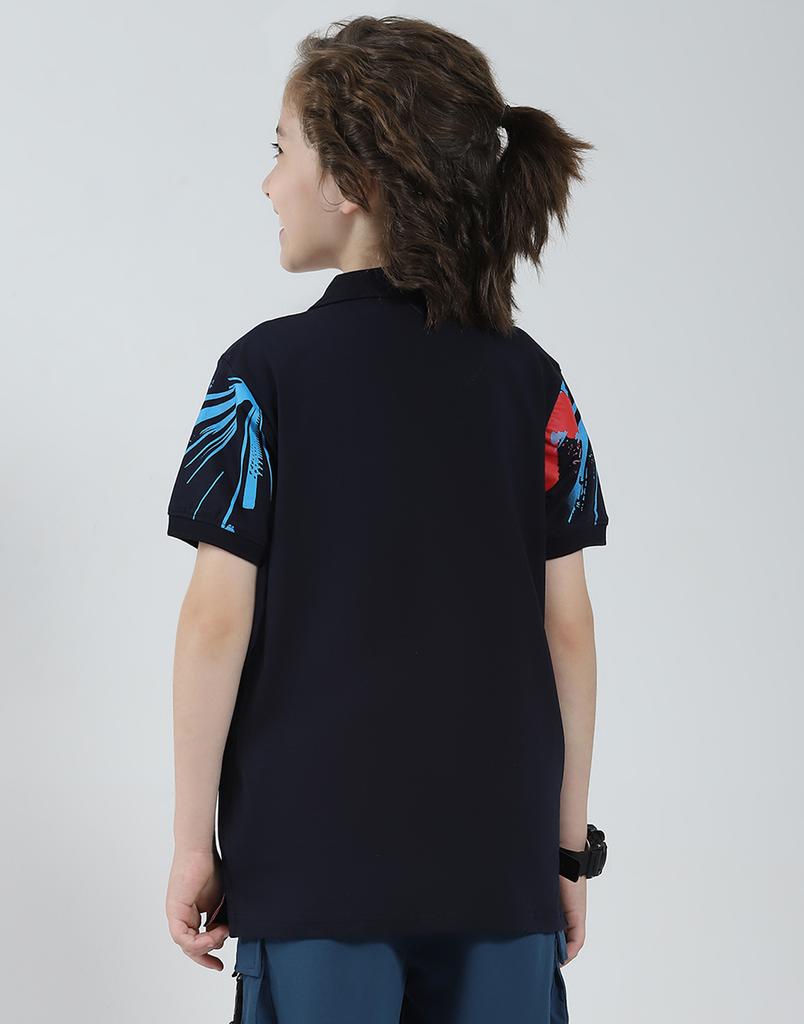 Monte Carlo Boys Printed Collar Neck Tshirt