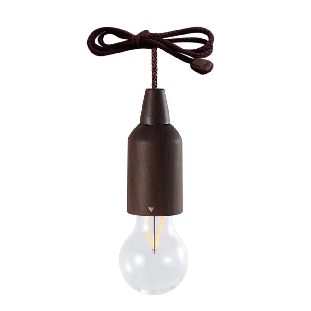 Brown Pull Cord Light Bulb Portable Pull String Hanging Bulb Durable LED Pull Hang Bulb  Camping